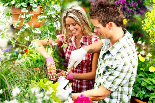 Healthy green lawn care in Crews Hill with neat grass borders