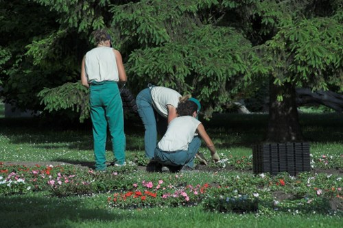 Garden service staff assessing a complaint resolution case